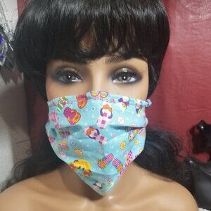 Adult Face Masks - Flip Flops & Flowers - Filter Pocket - Roomy - Breathable